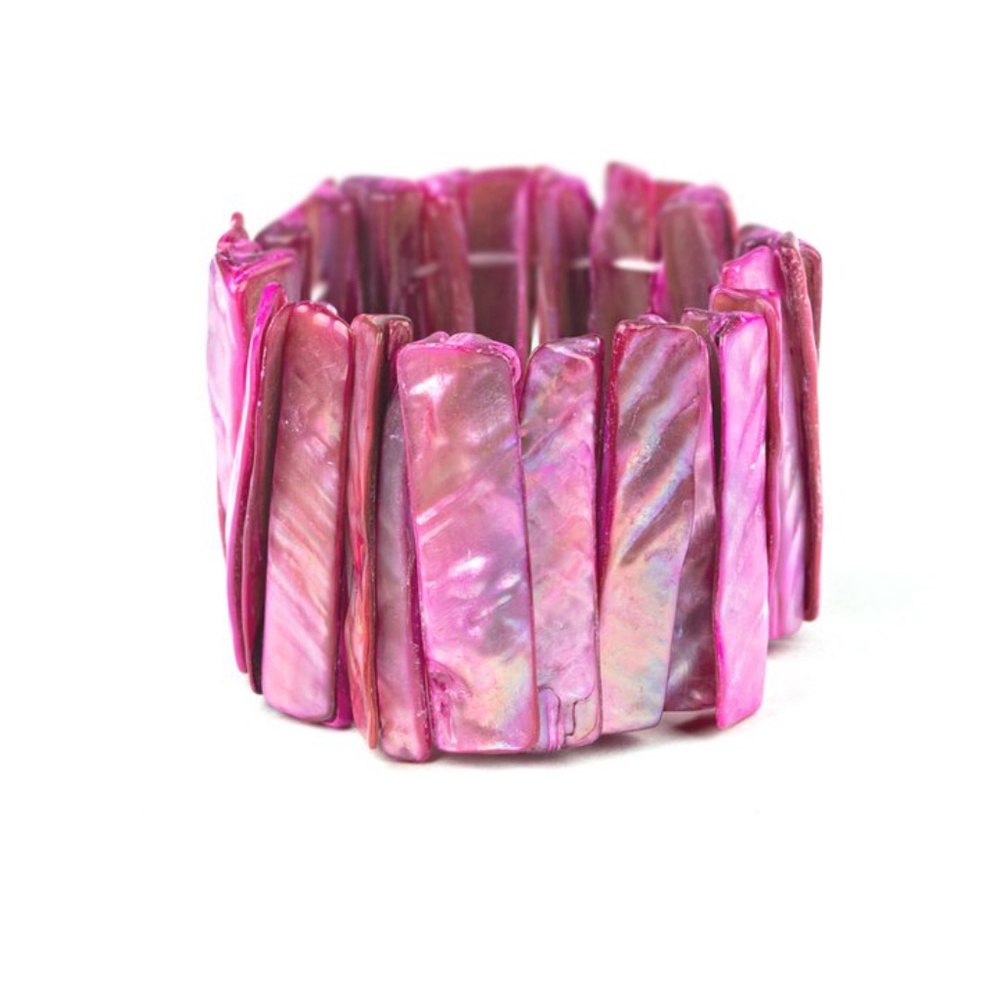 🐚 Beach Blast Pink Iridescent Shell-Like Bracelet